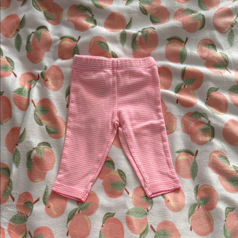 Pink Striped Kids Leggings